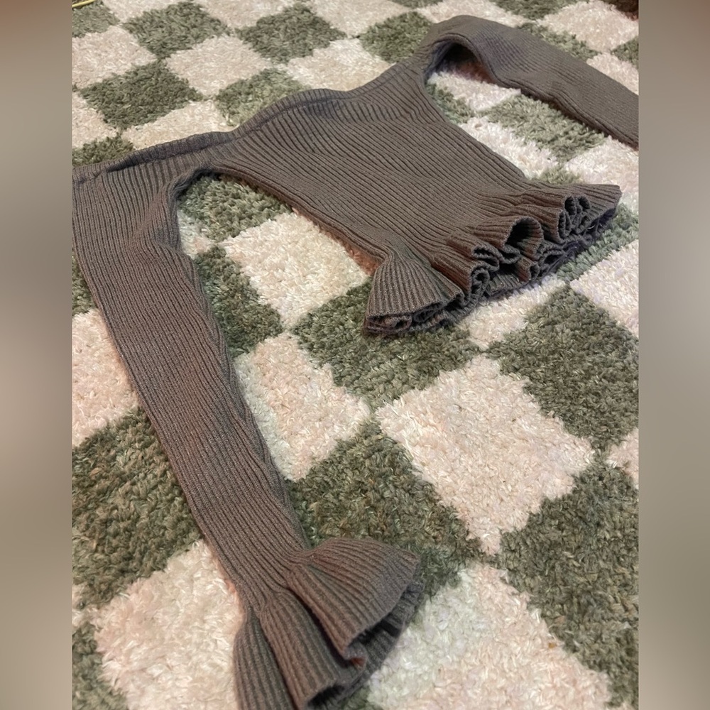 Gray off the shoulder sweater